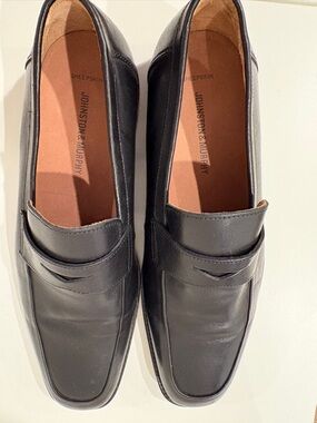 Johnston & Murphy Black Leather Penny Loafers
